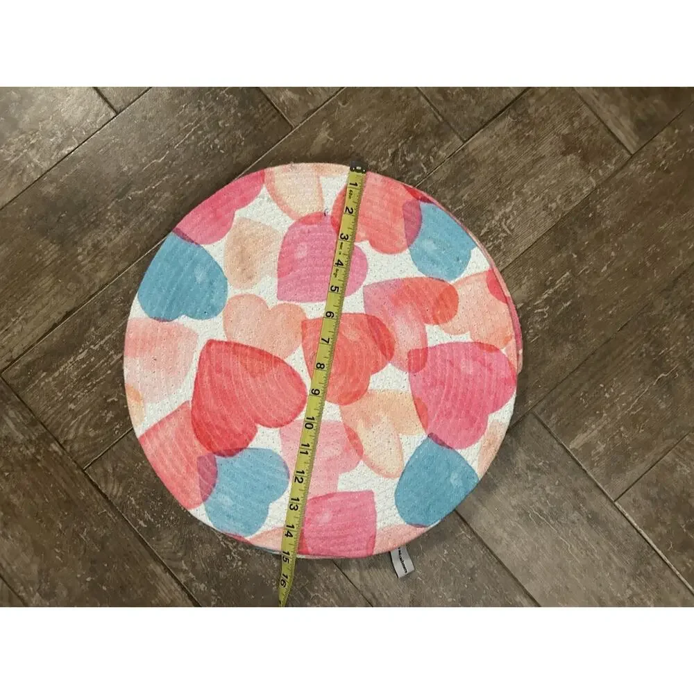 CUPCAKES & CASHMERE SET OF 4 MULTICOLOR HEARTS POLYESTER CHARGERS,PLACEMATS -15